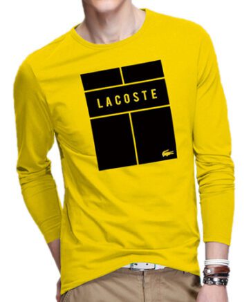 לקוסט-LACSOTE TSHIRT MEN LONG DESGIN - YELLOW