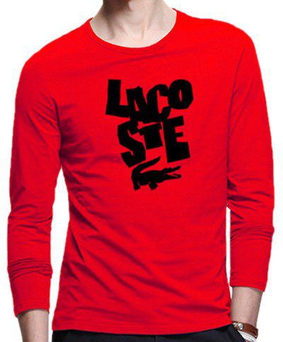 לקוסט-LACSOTE TSHIRT MEN LONG DESGIN - RED