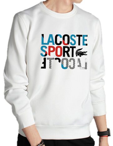 לקוסט-LACSOTE  SWETER MEN DESGIN- WHITE