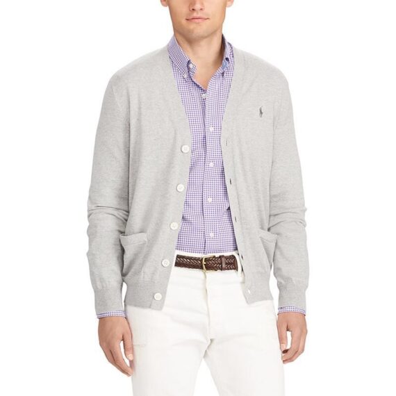 ראלף לורן-RL SWETER JACKET MEN'S LIGHT GREY