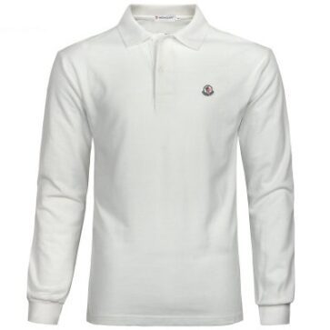 מונקלר-MONCLER POLO MEN LONG WHITE