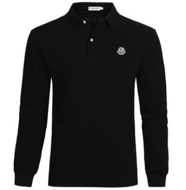 מונקלר-MONCLER POLO MEN LONG BLACK