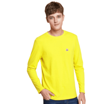 מונקלר-MONCLER LONG TSHIRT MEN'S YELLOW