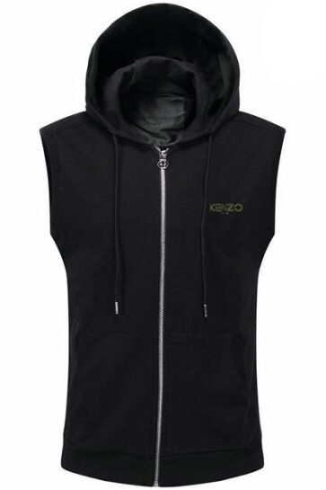 קנזו-KENZO ג'קט ווסט קפוצ'ון לגברים ונשים- Black