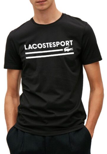 לקוסט-LACSOTE TSHIRT DESGIN MEN SHORT – Black & White Logo (2)