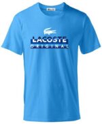 לקוסט-LACSOTE TSHIRT DESGIN MEN SHORT - Blue