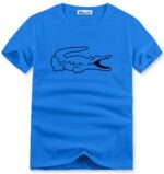 לקוסט-LACSOTE TSHIRT DESGIN MEN SHORT - Blue