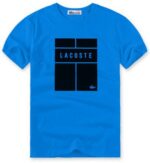 לקוסט-LACSOTE TSHIRT DESGIN MEN SHORT - Blue