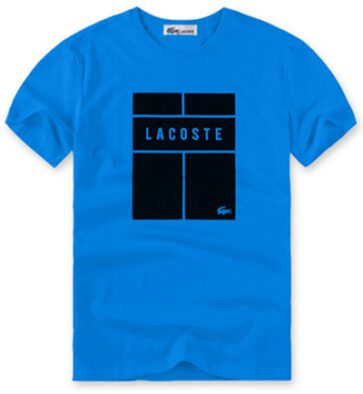 לקוסט-LACSOTE TSHIRT DESGIN MEN SHORT -  Blue