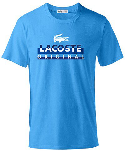 לקוסט-LACSOTE TSHIRT DESGIN MEN SHORT - Blue
