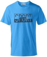 לקוסט-LACSOTE TSHIRT DESGIN MEN SHORT - Blue