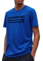 לקוסט-LACSOTE TSHIRT DESGIN MEN SHORT - Blue & Black Logo