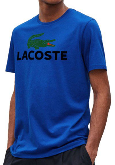 לקוסט-LACSOTE TSHIRT DESGIN MEN SHORT - Blue & Green Black Logo