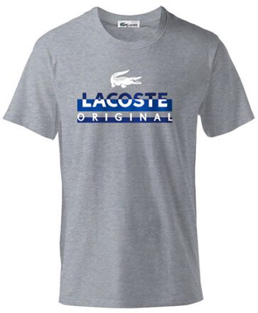 לקוסט-LACSOTE TSHIRT DESGIN MEN SHORT - Gray