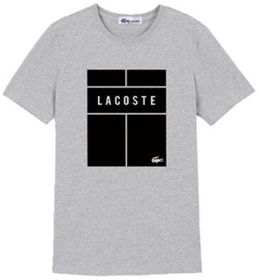 לקוסט-LACSOTE TSHIRT DESGIN MEN SHORT - Gray