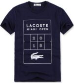 לקוסט-LACSOTE TSHIRT DESGIN MEN SHORT - Navy Blue