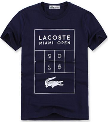 לקוסט-LACSOTE TSHIRT DESGIN MEN SHORT - Navy Blue