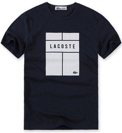 לקוסט-LACSOTE TSHIRT DESGIN MEN SHORT - Navy Blue