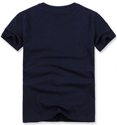 לקוסט-LACSOTE TSHIRT DESGIN MEN SHORT - Navy Blue