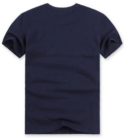 לקוסט-LACSOTE TSHIRT DESGIN MEN SHORT - Navy Blue & White Logo
