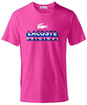 לקוסט-LACSOTE TSHIRT DESGIN MEN SHORT - Pink