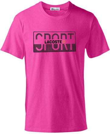 לקוסט-LACSOTE TSHIRT DESGIN MEN SHORT - Pink