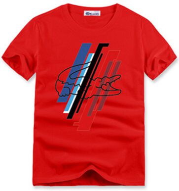 לקוסט-LACSOTE TSHIRT DESGIN MEN SHORT - Red