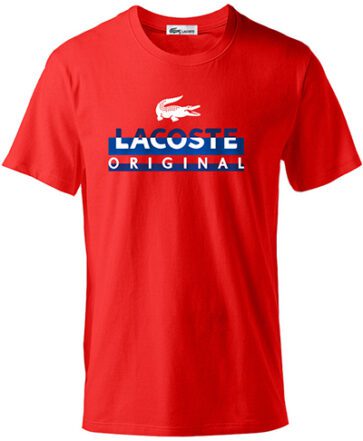 לקוסט-LACSOTE TSHIRT DESGIN MEN SHORT - Red