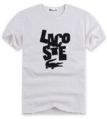 לקוסט-LACSOTE TSHIRT DESGIN MEN SHORT - White & Black Logo