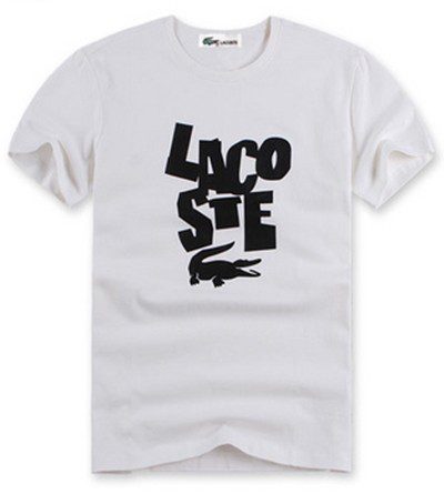 לקוסט-LACSOTE TSHIRT DESGIN MEN SHORT - White & Black Logo