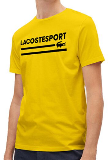 לקוסט-LACSOTE TSHIRT DESGIN MEN SHORT - Yellow & Black Logo