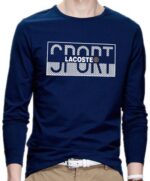 לקוסט-LACSOTE TSHIRT MEN LONG DESGIN - NAVY BLUE