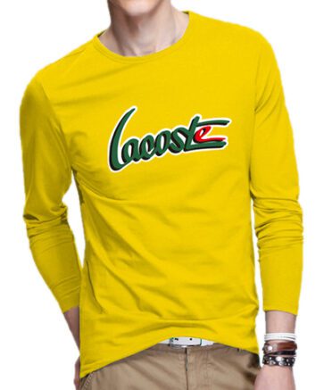 לקוסט-LACSOTE TSHIRT MEN LONG DESGIN - YELLOW