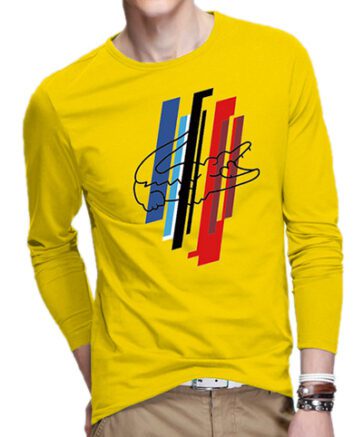 לקוסט-LACSOTE TSHIRT MEN LONG DESGIN - YELLOW