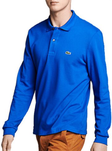לקוסט-LACSOTE TSHIRT MEN POLO LONG - Blue