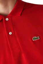לקוסט-LACSOTE TSHIRT MEN POLO LONG - Venetian Red