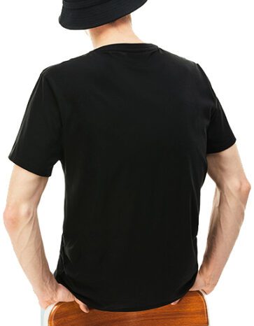 לקוסט-LACSOTE TSHIRT MEN V NECK SHORT – Black (1)