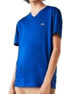 לקוסט-LACSOTE TSHIRT MEN V NECK SHORT - Blue