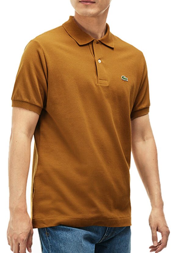 לקוסט-LACSOTE TSHIRT MEN'S POLO SHORT - Saddle Brown