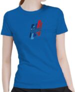 לקוסט-LACSOTE TSHIRT WOMEN DESGIN SHORT - BLUE