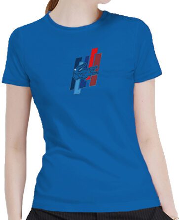 לקוסט-LACSOTE TSHIRT WOMEN DESGIN SHORT - BLUE