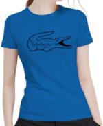 לקוסט-LACSOTE TSHIRT WOMEN DESGIN SHORT - BLUE