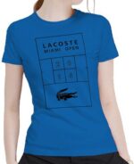 לקוסט-LACSOTE TSHIRT WOMEN DESGIN SHORT - BLUE