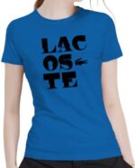 לקוסט-LACSOTE TSHIRT WOMEN DESGIN SHORT - BLUE