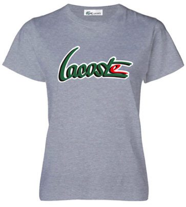 לקוסט-LACSOTE TSHIRT WOMEN DESGIN SHORT - GRAY