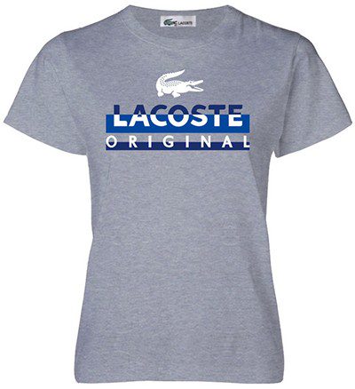 לקוסט-LACSOTE TSHIRT WOMEN DESGIN SHORT - GRAY