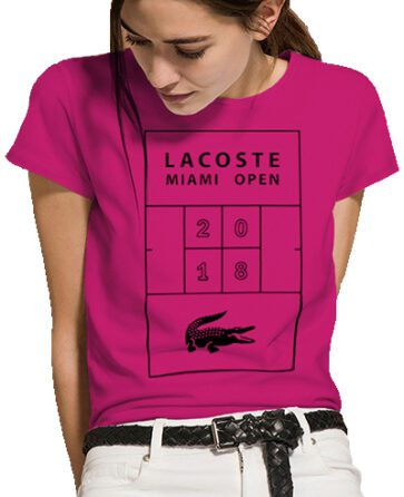 לקוסט-LACSOTE TSHIRT WOMEN DESGIN SHORT - PINK