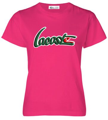 לקוסט-LACSOTE TSHIRT WOMEN DESGIN SHORT - PINK
