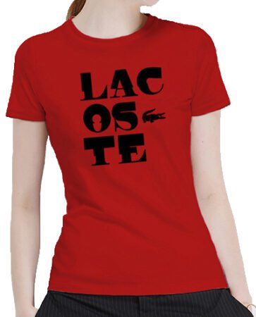 לקוסט-LACSOTE TSHIRT WOMEN DESGIN SHORT - RED
