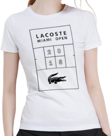 לקוסט-LACSOTE TSHIRT WOMEN DESGIN SHORT - WHITE